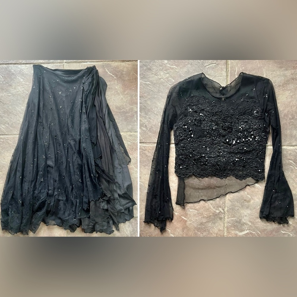 Unique formal black set made by a designer perfect for this season